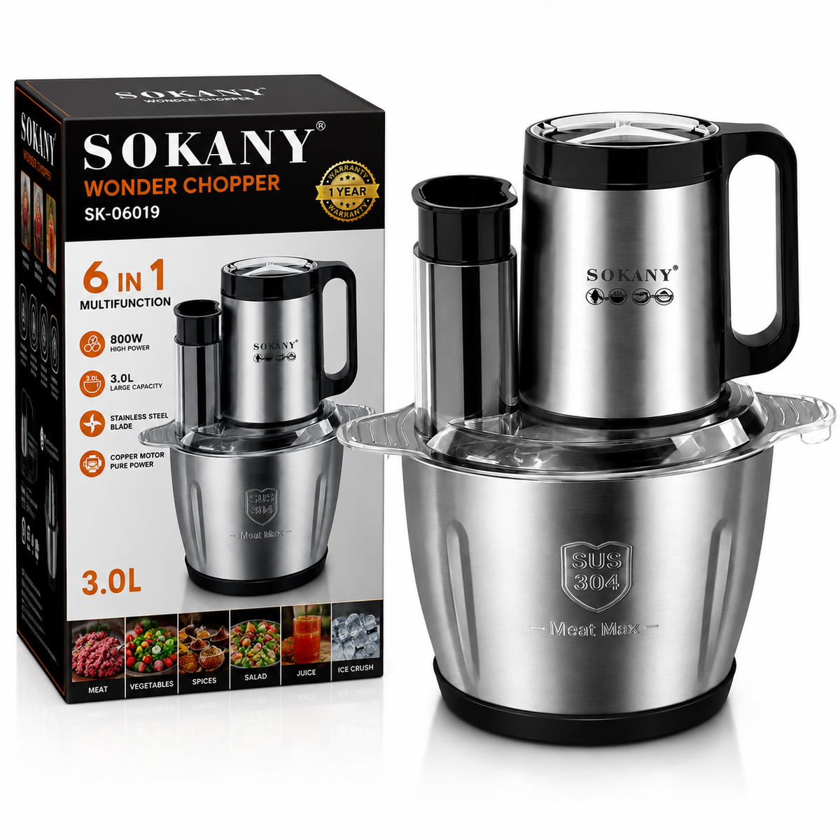 SOKANY SK-06019 6-in-1 Wonder Chopper